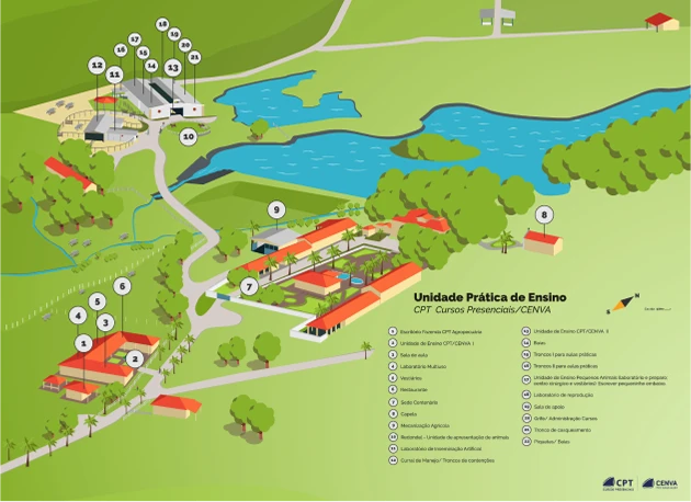 Mapa em desenho da Unidade da Fazenda Escola Cenva.